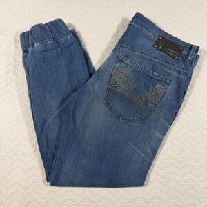 Diesel Joyze Stretch Jogger Jeans Mens 31 x32 (Fits 36x27.5) Blue Wash Denim